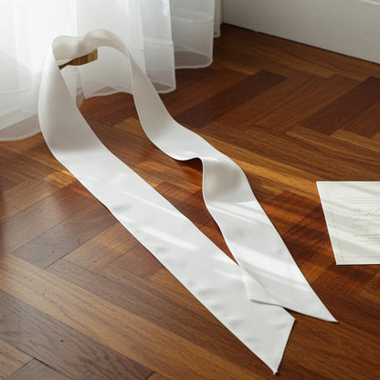 White Sash, White Satin Sash, White Ribbon, Party Favor.