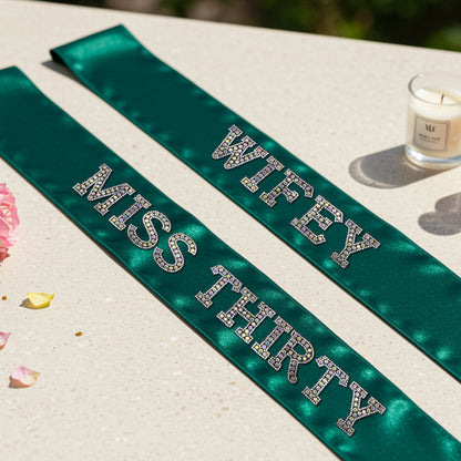 bridesmaid gifts, your text sash, hen party sash, bridal sash, wedding sash, Bridesmaid Sash, Birthday Sash, miss Thirty Sash