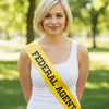 sandra bullock, federal agent, pageant queen, miss congeniality, personalised sash, bespoke sash.