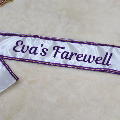 personalized sash,custom sash,birthday sash,satin sash,customized sash