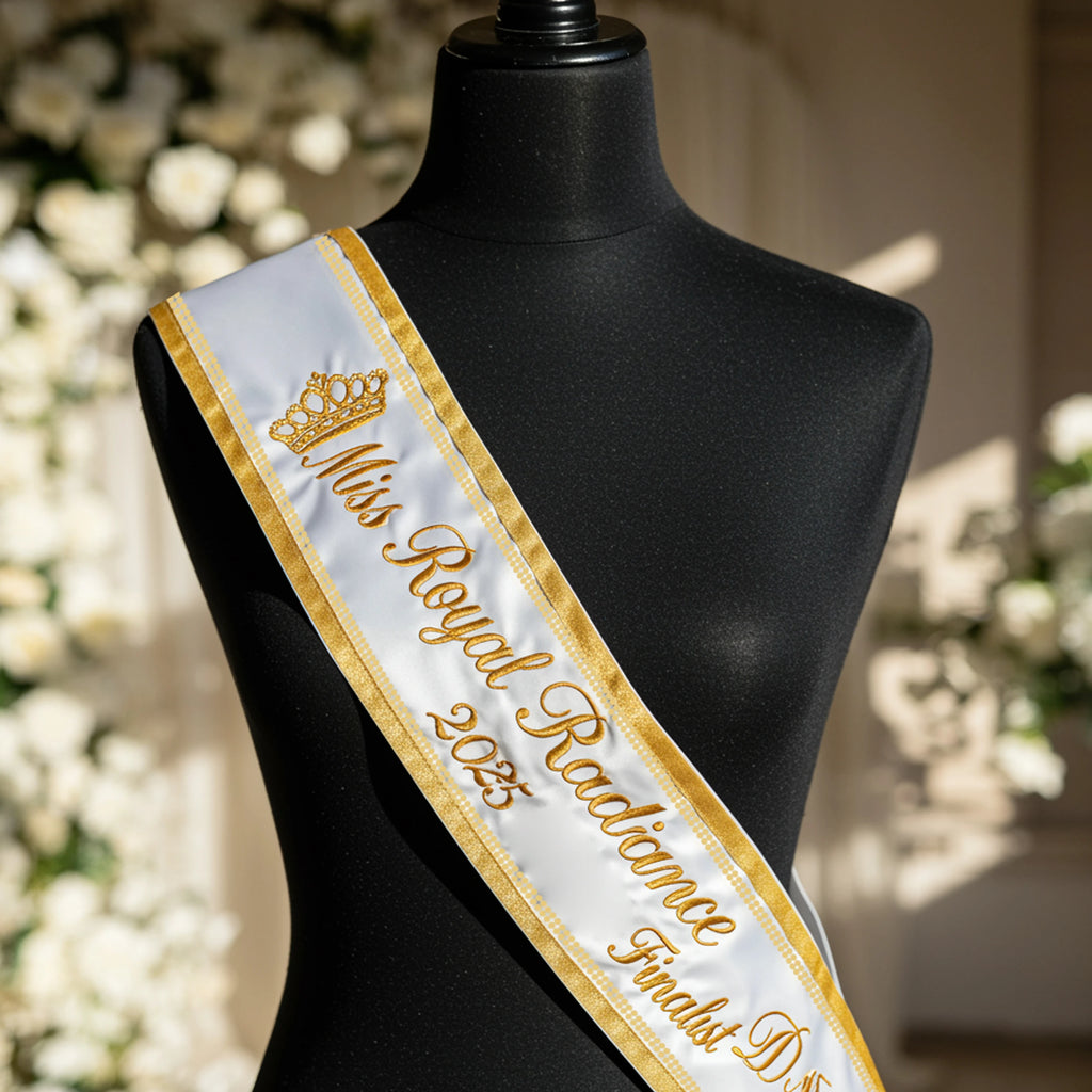 Beauty pageant Sash, Birthday sash, bridal sash, custom sash, customize sash, embroidery sash
