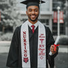 White nursing sash with red font 