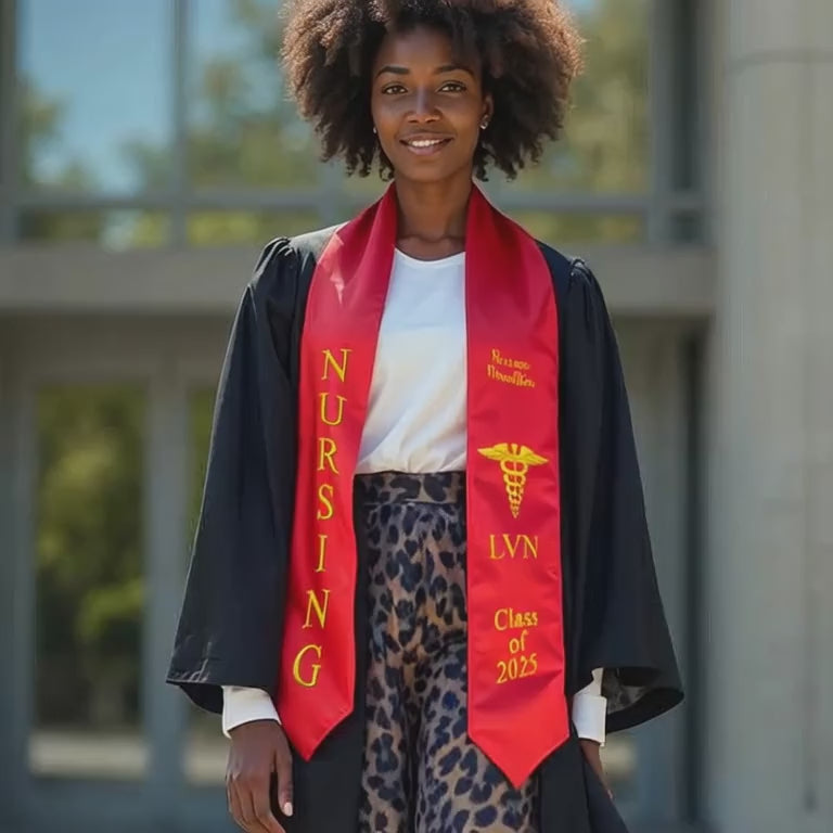 graduation red nursing sash 