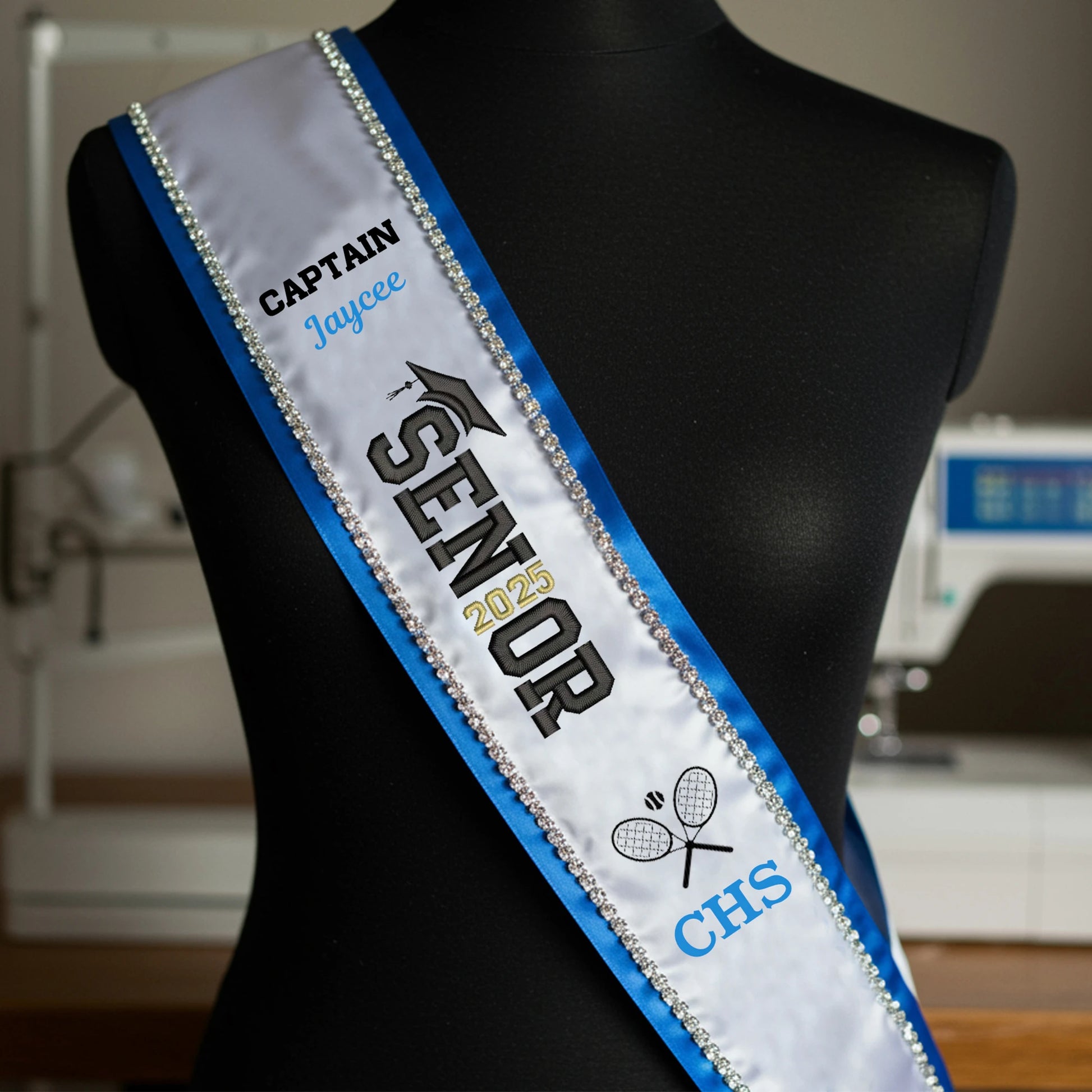 senior 2025 sash, graduate 2025, Personalized Sash, Custom Sash, graduate sash, Glitter Sash

