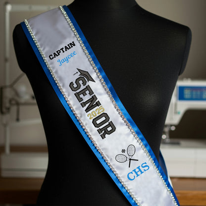 senior 2025 sash, graduate 2025, Personalized Sash, Custom Sash, graduate sash, Glitter Sash
