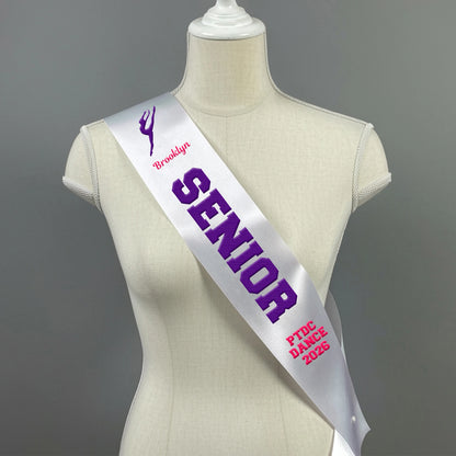 graduation sash, senior 2025 sash, graduate 2025, Personalized Sash, Custom Sash, graduate sash, Glitter Sash
