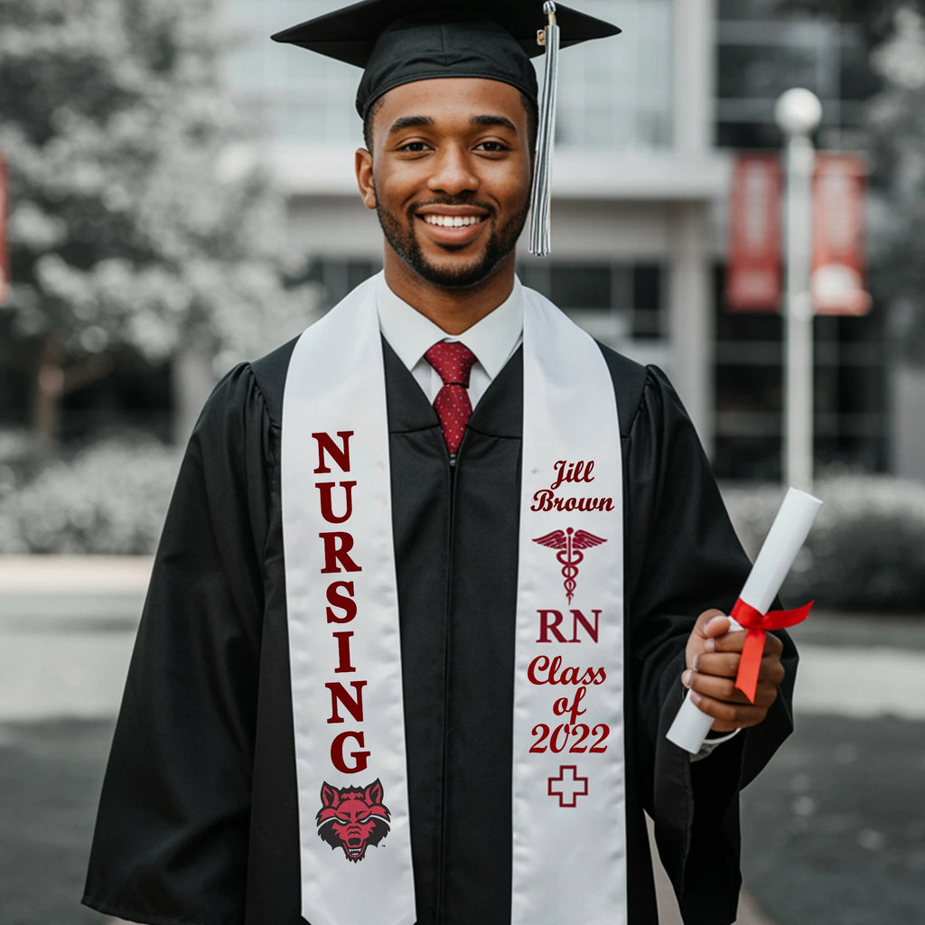 college stole, university stole, Gifts for graduates, logo graduation sash, custom grad stole, Graduation sash.
