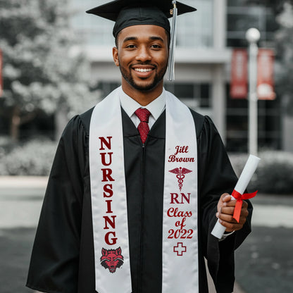 college stole, university stole, Gifts for graduates, logo graduation sash, custom grad stole, Graduation sash.
