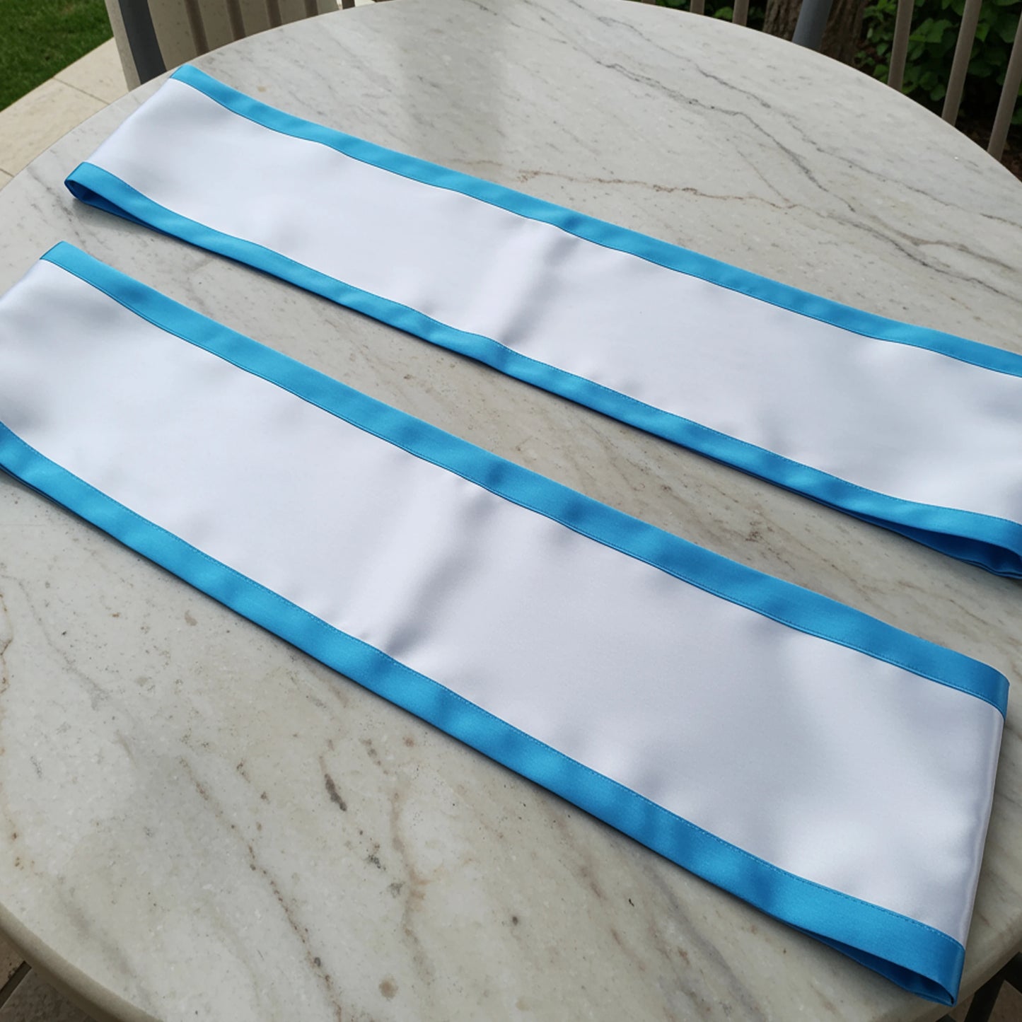 Bride Blue Lace Sash, White Sash With Blue Sash, Graduation Sash, Beach vibe Blue Lace Sash.